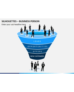 Silhouettes business person PPT slide 1