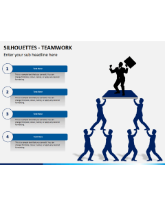 Silhouettes teamwork PPT slide 1