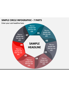 Simple Circle Infographic - 7 Parts PPT Slide 1