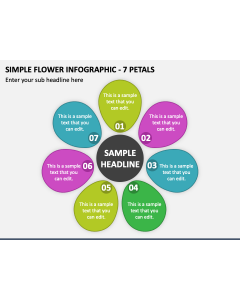 Simple Flower Infographic - 7 Petals PPT Slide 1