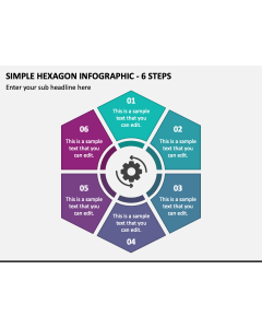 Simple Hexagon Infographic - 6 Steps PPT Slide 1