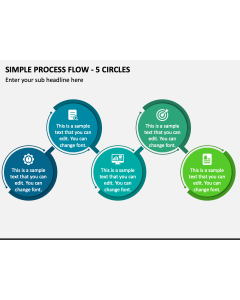 Simple Process Flow - 5 Circles PPT Slide 1