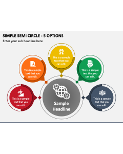 Simple Semi Circle - 5 Options PPT Slide 1