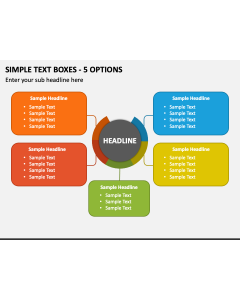Simple Text Boxes - 5 Options PPT Slide 1