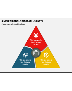 Simple Triangle Diagram - 3 Parts PPT Slide 1