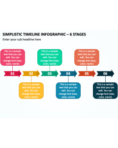 Simplistic Timeline Infographic - 6 Stages PPT Thumbnail