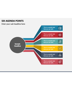 Six Agenda Points PPT Slide 1