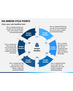 Six Arrow Cycle Points PPT Slide 1
