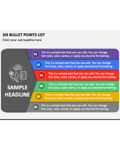 Six Bullet Points List PPT Slide 1