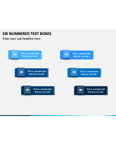 Six Numbered Text Boxes Slide 1