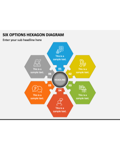Six Options Hexagon Diagram PPT Slide 1
