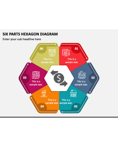 Six Parts Hexagon Diagram PPT Slide 1