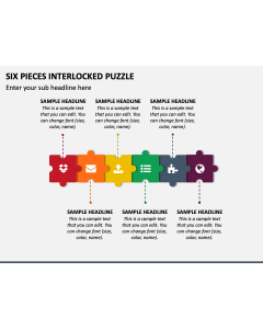 Six Pieces Interlocked Puzzle PPT Slide 2
