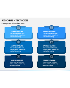 Six Points Text Boxes PPT Slide 1