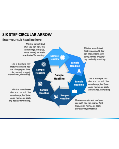 Six Step Circular Arrow PPT Slide 1