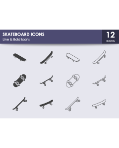 Skateboard Icons PPT Slide 1