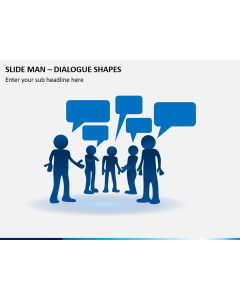 Slide man dialogue shapes PPT slide 1