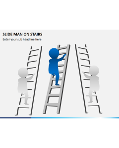 Slide man on stairs PPT slide 1