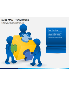 Slide man teamwork PPT slide 1