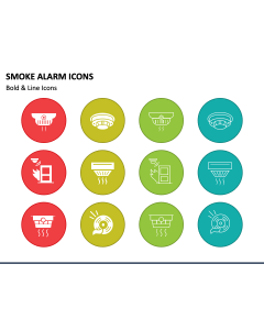 Smoke Alarm Icons PPT Slide 1