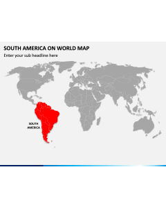 South America on World Map PPT Slide 1