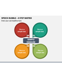 Speech Bubble - 4 Step Matrix PPT Slide 1