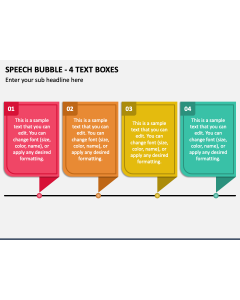 Speech Bubble - 4 Text Boxes PPT Slide 1