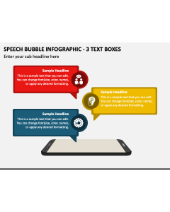 Speech Bubble Infographic - 3 Text Boxes PPT Slide 1