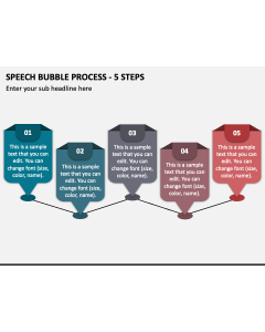 Speech Bubble Process - 5 Steps PPT Slide 1