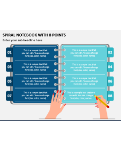 Spiral Notebook With 8 Points PPT Slide 1