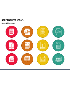 Spreadsheet Icons PPT Slide 1