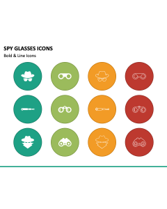 Spy Glasses Icons PPT Slide 1