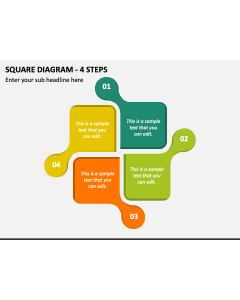 Square Diagram - 4 Steps PPT Slide 1