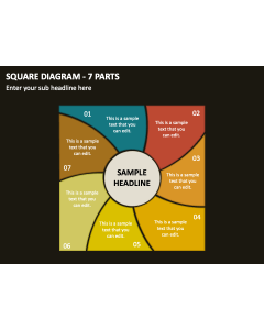 Square Diagram - 7 Parts PPT Slide 1