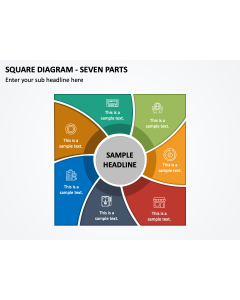 Square Diagram - Seven Parts PPT Slide 1