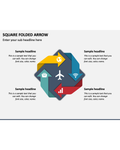 Square Folded Arrow PPT Slide 1