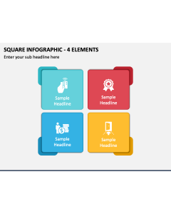 Square Infographic - 4 Elements PPT Slide 1