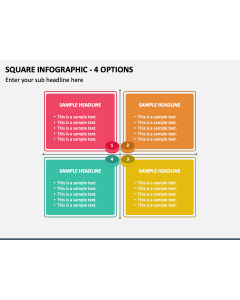 Square Infographic - 4 Options PPT Slide 1