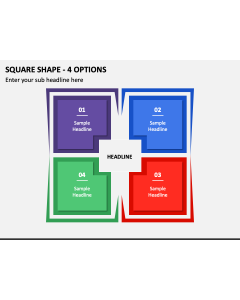 Square Shape - 4 Options PPT Slide 1