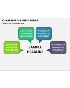 Square Shape - 4 Speech Bubble PPT Slide 1