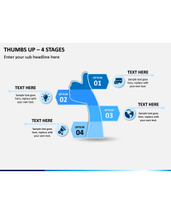 Thumbs Up – 4 Stages PPT Slide 1