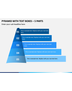 Pyramid With Text Boxes – 5 Parts PPT Slide 1