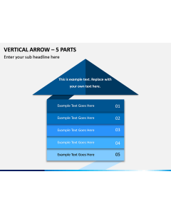 Vertical Arrow – 5 Parts PPT Slide 1