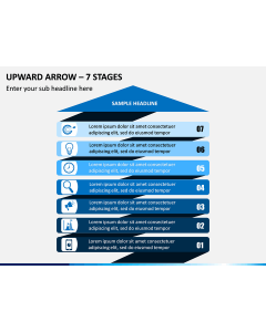 Upward Arrow – 7 Stages PPT Slide 1