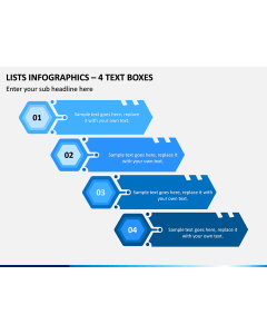 Lists Infographics – 4 Text Boxes PPT slide 1