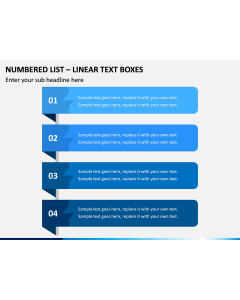 Numbered List – Linear Text Boxes PPT slide 1