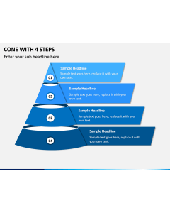Cone with 4 Steps PPT slide 1