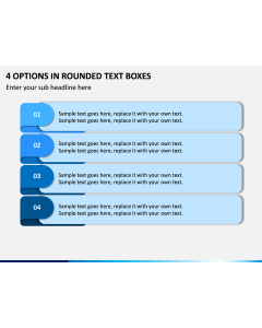 4 Options in Rounded Text Boxes PPT slide 1