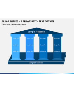 Pillar Shapes – 4 Pillars with Text Option PPT slide 1