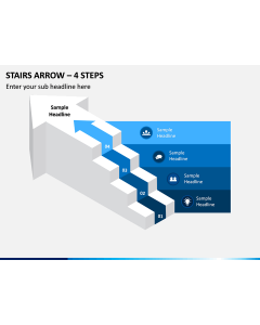 Stairs Arrow – 4 Steps PPT slide 1